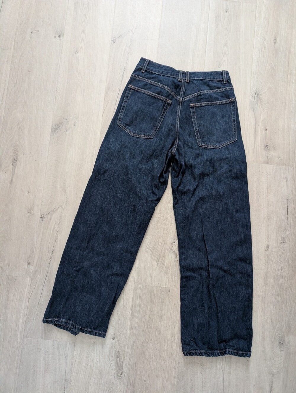 Zara TRF Dark Blue Mis Rise Jeans With Buttons Nwot - Picture 5 of 12